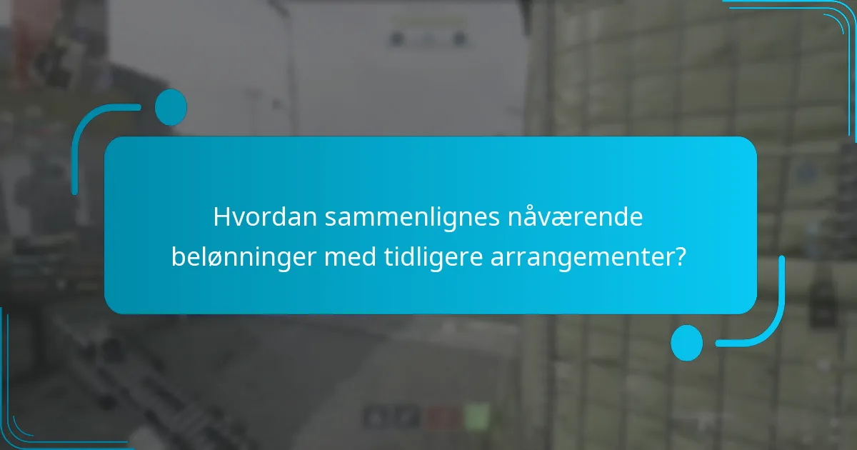 Hvordan sammenlignes nåværende belønninger med tidligere arrangementer?